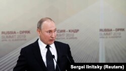 Vladimir Putin vorbind la Vladivostok, pe 25 aprilie 2019