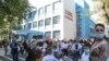 Primary school students participate in the opening of the school year, at the Gymnasium School no. 197 in Bucharest.