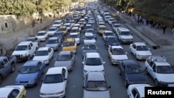 A traffic jam in Kabul, Afghanistan, in October.