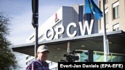 NETHERLANDS -- An exterior view on the headquarters of the Organisation for the Prohibition of Chemical Weapons (OPCW) in The Hague, April 18, 2018