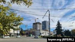 Точечная многоэтажная застройка территории разрушенного винзавода «Дионис» на Куйбышевском кольце в Симферополе