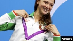 Аляксандра Герасіменя з мэдалём