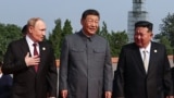 Зліва направо: Володимир Путін, Сі Цзіньпін та Кім Чен Ин
