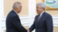 Uzbek President Islam Karimov's (left) meeting with visiting Kazakh Foreign Minister Yerlan Idrisov in Tashkent was shown on state television.