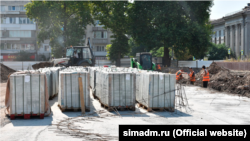 Реконструкция площади Ленина в Симферополе, август 2021 года