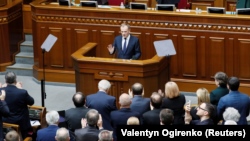 Donald Tusk la tribuna parlamentului de la Kiev