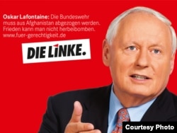 Оскар Лафонтен на предвыборном плакате Левой партии