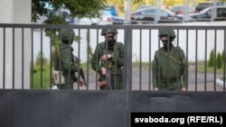 Спецназ у ворот Белорусского телевидения, Минск, 15 августа 2020