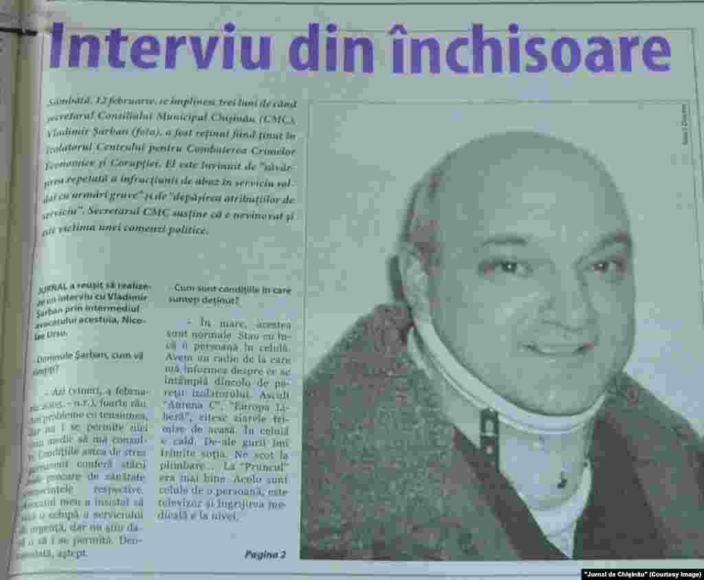 &quot;Jurnal de Chişinău&quot;, 8 februarie 2005, procesul lui Vladimir Şarban, secretar al Consiliului Municipal Chişinău