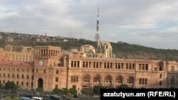 Armenia - The Prime Minister's Office and Finance Ministry buildings in Yerevan, 30Sep2017.