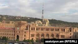 Armenia - The Prime Minister's Office and Finance Ministry buildings in Yerevan, 30Sep2017.