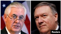 Rex Tillerson (stânga) și Mike Pompeo (dreapta)