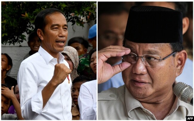 Президент Индонезии Джоко Видодо (слева) и Прабово Субианто.