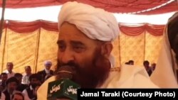 An unnamed Afghan Taliban cleric announcing the decision of their mediation in a feud between two Pashtun tribes in Quetta on September 2.