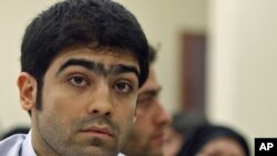 Iran -- Majid Jamali Fashi listens to judge during his trial, at the revolutionary court in Tehran, 23Aug2011