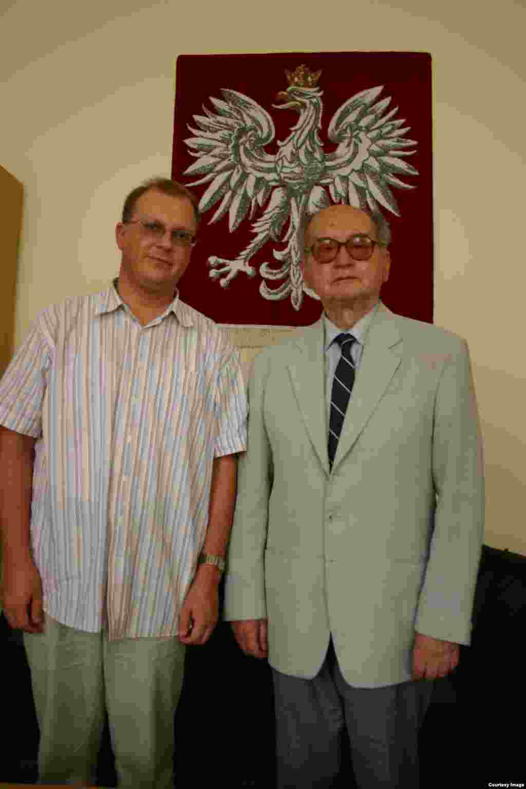 Леанід Сьвірыдаў і Войцех Ярузельскі, апошні камуністычны лідэр Польшчы.