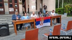 "Prvo javno obraćanje" studenata u blokadi Pravnog fakulteta, profesora i građana, 12. jul 2025.