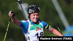 Russia's biathlete Svetlana Sletptsova (file photo)