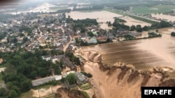 Fotografija iz zraka dijela pogođenog poplavama u Njemačkoj, 16. juli 2021.