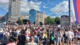 Pamje nga protesta e organizuar nga studentët në Beograd më 28 qershor.
