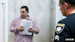 Ihor Hushva, the editor of Strana.ua, appearing in court in Kyiv in June 2017