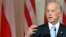 U.S. Vice President Joe Biden talks to the press in Warsaw.