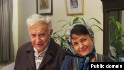 Iranian dissident Ezatollah Sahabi (left) and his daughter, Haleh Sahabi, herself an opposition activist who died today following the funeral of her father.