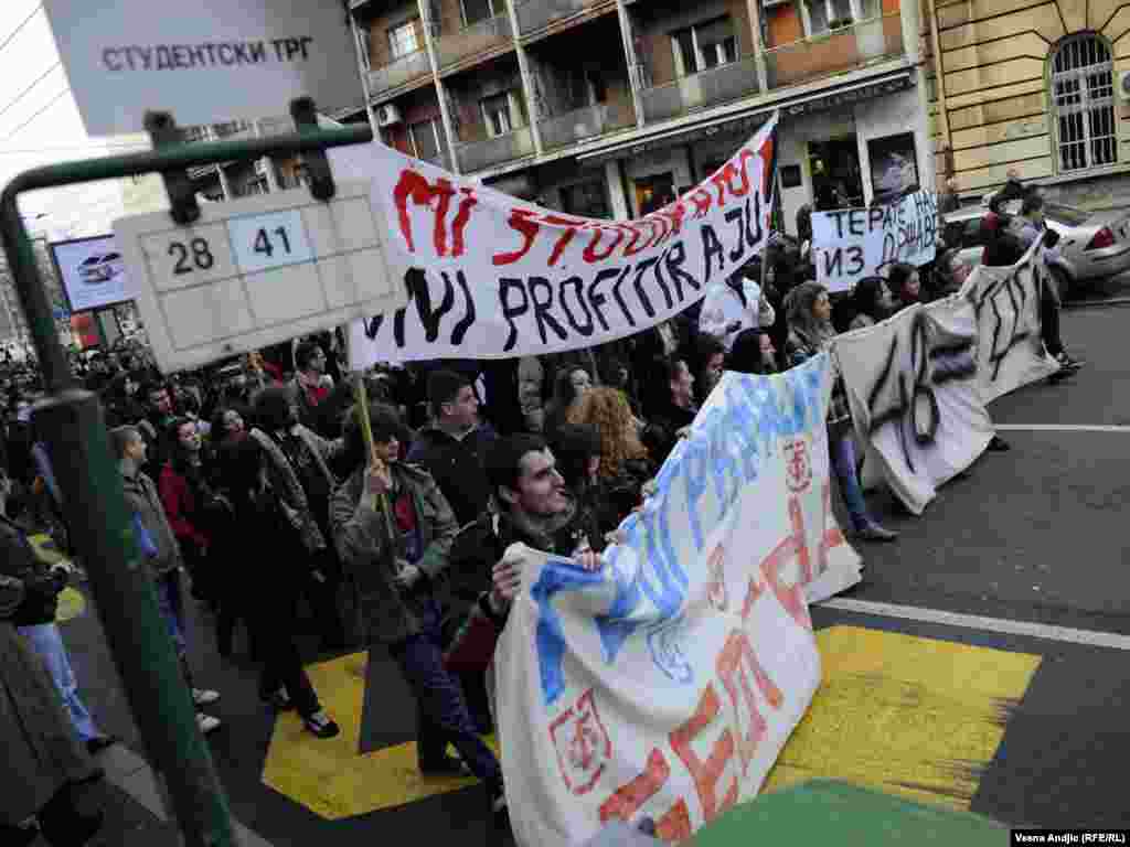 Srbija - Protesti studenata u Beogradu, 23. 11.2010. Foto: Vesna Anđić 
