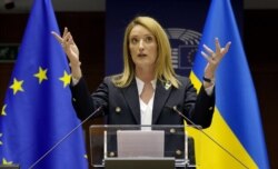 Roberta Metsola az Európai Parlamentben 2022. március 1-jén