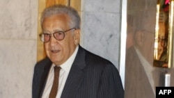 UN peace envoy Lakhdar Brahimi after his arrival in Damascus on September 13.