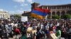 ARMENIA -- Armenian opposition supporters attend a rally in downtown Yerevan, April 26, 2018