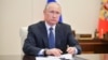 RUSSIA -- Russian President Vladimir Putin chairs a meeting on measures to stop the spread of the coronavirus disease (COVID-19) via a video link at the Novo-Ogaryovo state residence outside Moscow, April 7, 2020