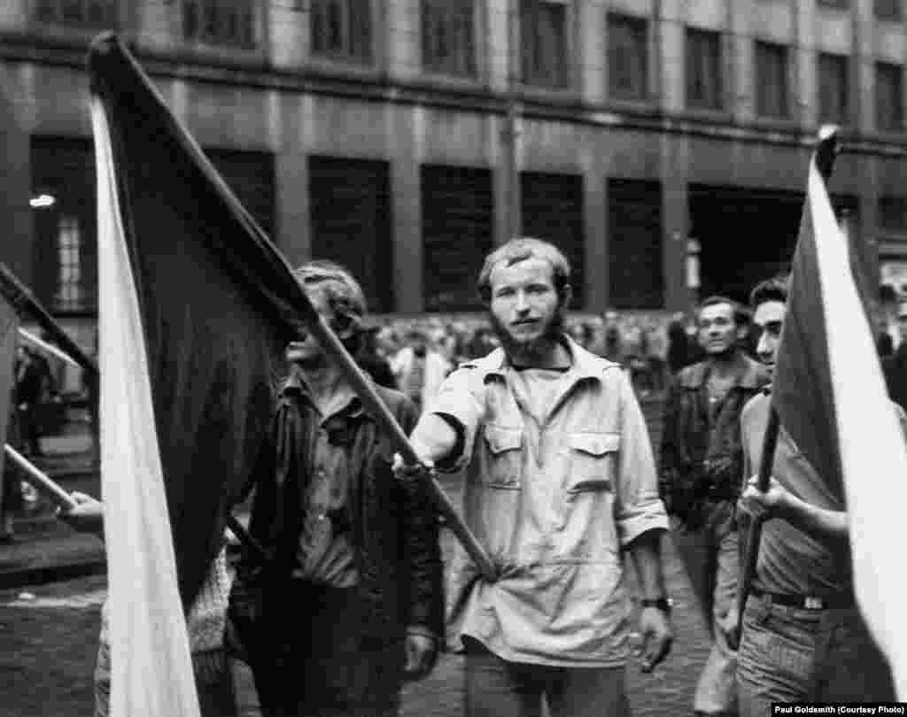 Late in the afternoon on August 22nd, I rode my Vespa out of Prague and toward the West German border. The line of cars and trucks filled with people attempting to leave stretched for miles. But I rode past them to the front of the line, showed my American passport, and was waved through. I drove all night to Frankfurt to the Associated Press office, where the five rolls of film I’d shot were developed. I was really broke and desperately needed that money.