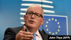 Frans Timmermans la Bruxelles, 25 septembrie 2017.