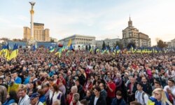 Під час акції «Ні капітуляції!» у День захисника України. Київ, 14 жовтня 2019 року