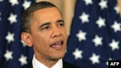 U.S. -- U.S. President Barack Obama speaks at the State Department in Washington, DC, on 19May2011