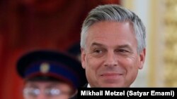 RUSSIA -- The new U.S. ambassador to Russia, Jon Huntsman, attends a ceremony of receiving diplomatic credentials from foreign ambassadors at the Kremlin in Moscow, October 3, 2017