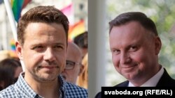 За офіційними підрахунками, Анджей Дуда (праворуч) отримав перевагу на лібералом Рафалом Тшасковським всього в 300 тисяч голосів