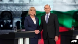 Цецка Цачева и Румен Радев, кандидаты в президенты Болгарии.