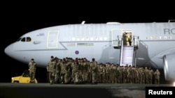 British soldiers, who are part of NATO's deterrent against Russia, arrived in Estonia on March 17.