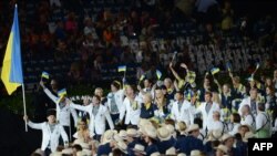 Вихід української команди під час відкриття Олімпійських ігор у Лондоні 27 липня 2012 року