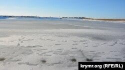 Замершее Белогорское водохранилище 2 января 2017 года