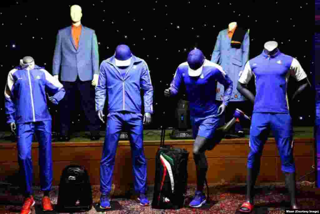 لباسهای ورزشی&zwnj;ای که برای ورزشکاران ایرانی در طی مسابقات در نظر گرفته شده است.