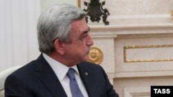 Gрезидент Армении Серж Саргсян на встрече с президентом России Владимиром Путиным в Москве, 10 августа 2016 г.