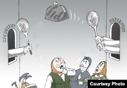 Закон о пенсионной реформе. Автор карикатуры – Галым Смагул.