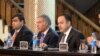 کابل: د افغانستان مالیې وزیر ښاغلي اکلیل حکیمي او ورسره پلاوي د یو مطبوعاتي کنفرانس پر مهال