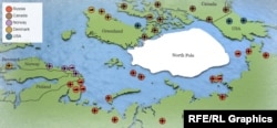 Карта военных баз в Арктике