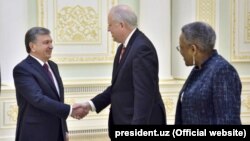 Мулоқоти президент Шавкат Мирзиёев бо ёвари Котиби давлатии ИМА Томас Шеннон. Тошканд, 26 март, 2018