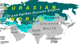 Spațiul eurasian potrivit unei hărți Wikipedia