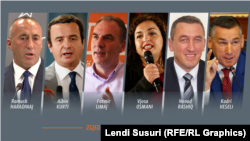 Gjashtë kandidatët për kryeministër të Kosovës (radhitja është bërë në bazë alfabetike të mbiemrit).